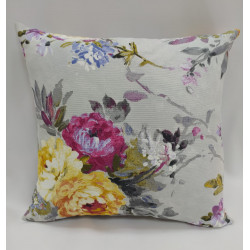 Cojín cuadrado Floral gris