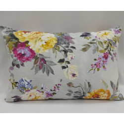 Cojín Alargado Floral gris